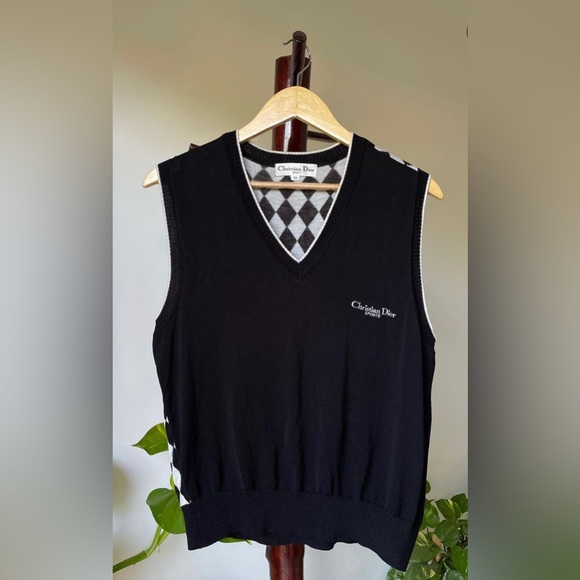 Christian Dior V -Neck Black Sweater Vest/ SizeS/M ( L-23 C-38)Pristine